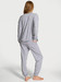 Хлопковая пижама Victoria's Secret 100% Cotton Shine Long Pajama Set (Medium Heather Grey / Rhinestone Logo) (Размер S - Regular)