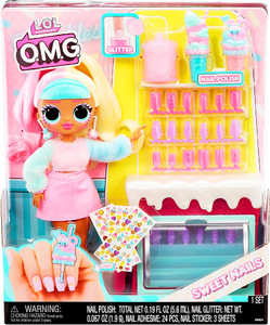 Игровой набор с куклой ЛОЛ Сюрприз ОМГ Кендилишис Конфетка Бон/ LOL Surprise OMG Sweet Nails Candylicious серии Сладкий маникюр / Sweet Nails (25 см)