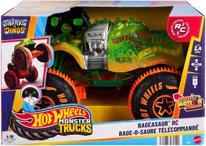 Машинка на радиоуправлении Hot Wheels Monster Trucks Rageasaur RC серии Sharks vs Dinos (1:15)